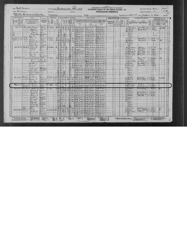 Elmira Montgomery on the Federal Census, 1930