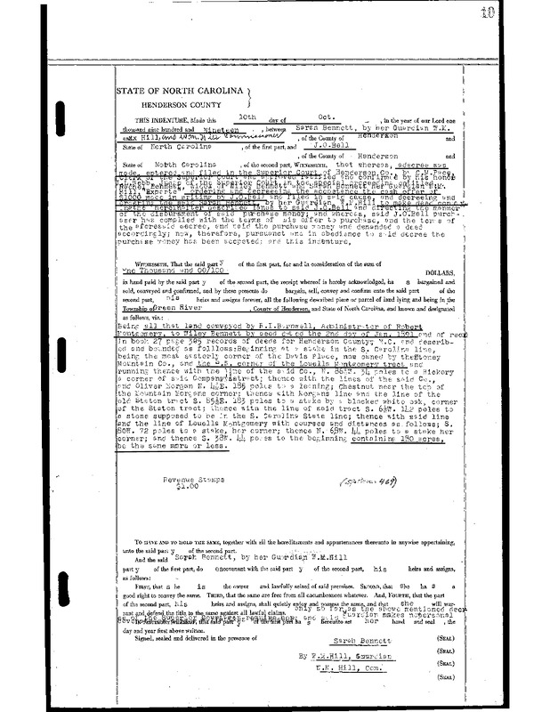 Transfer of the Kingdom of the Happy Land property from the estate of Wiley Bennett to J.O. Bell